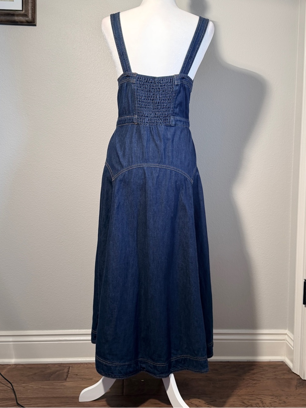 Sonoma Blue Denim Dress Size 10 Button Front Cotton Pockets - Picture 6 of 12